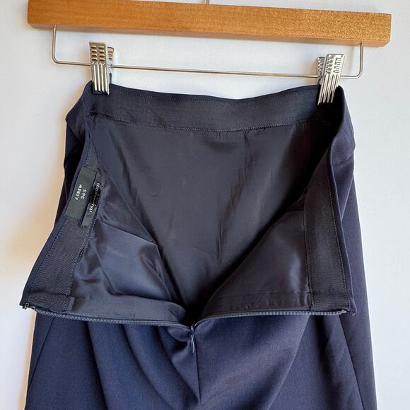 J Crew 365 Italian Wool Office Siren Skirt Sz 00 Navy Blue Professional Career - Picture 8 of 16